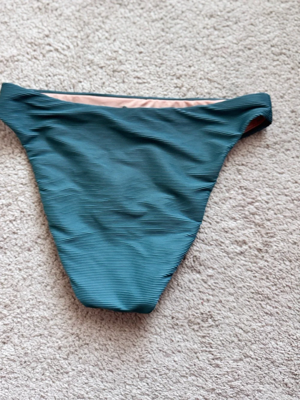 J.Crew Reimagined Womens Bikini Bottoms Olive Green Size M Textured Cheeky